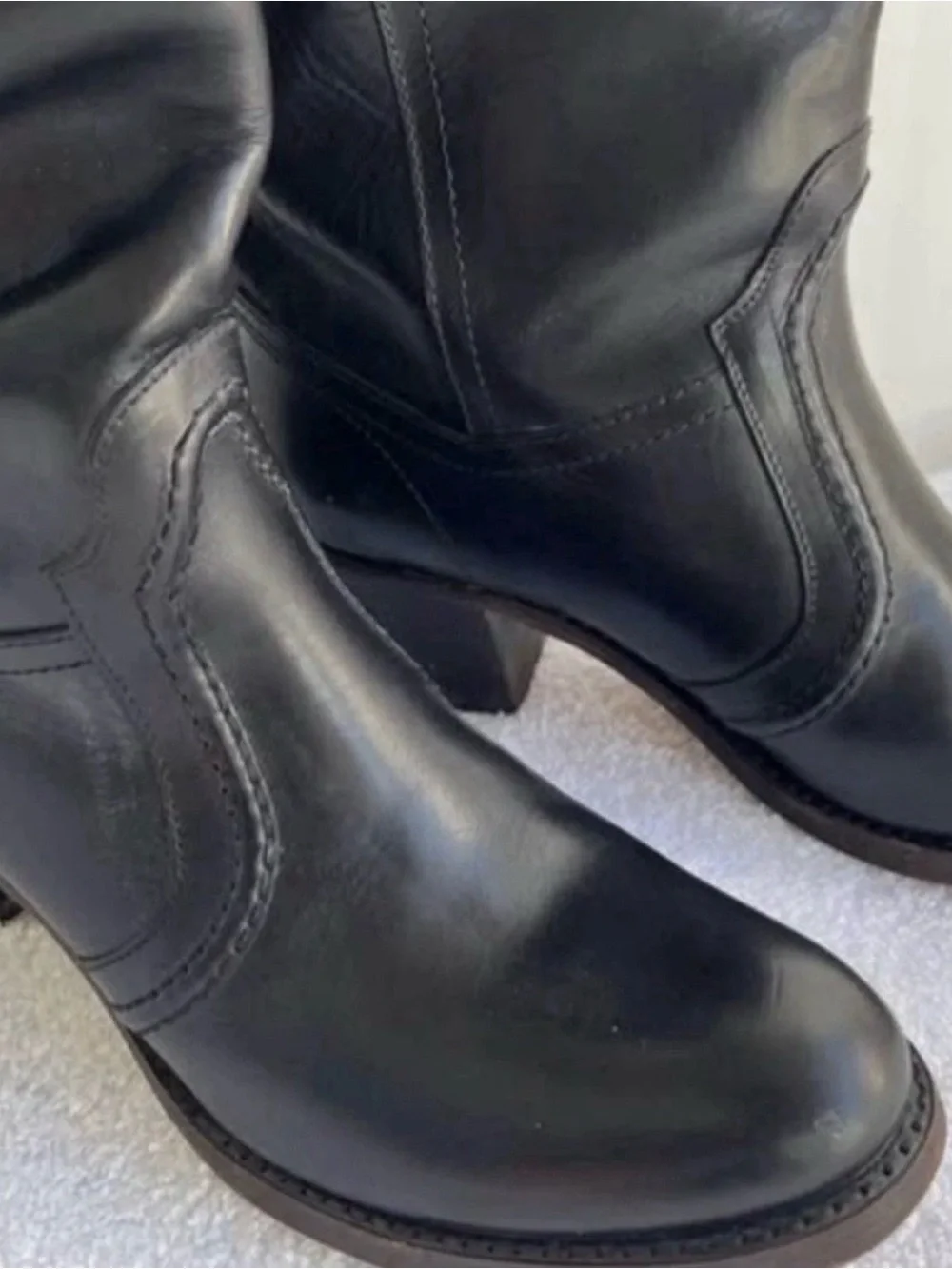 Vintage Women’s FRYE Classic Tall Black Leather Boots - Style: Jane 14L (Size 9)